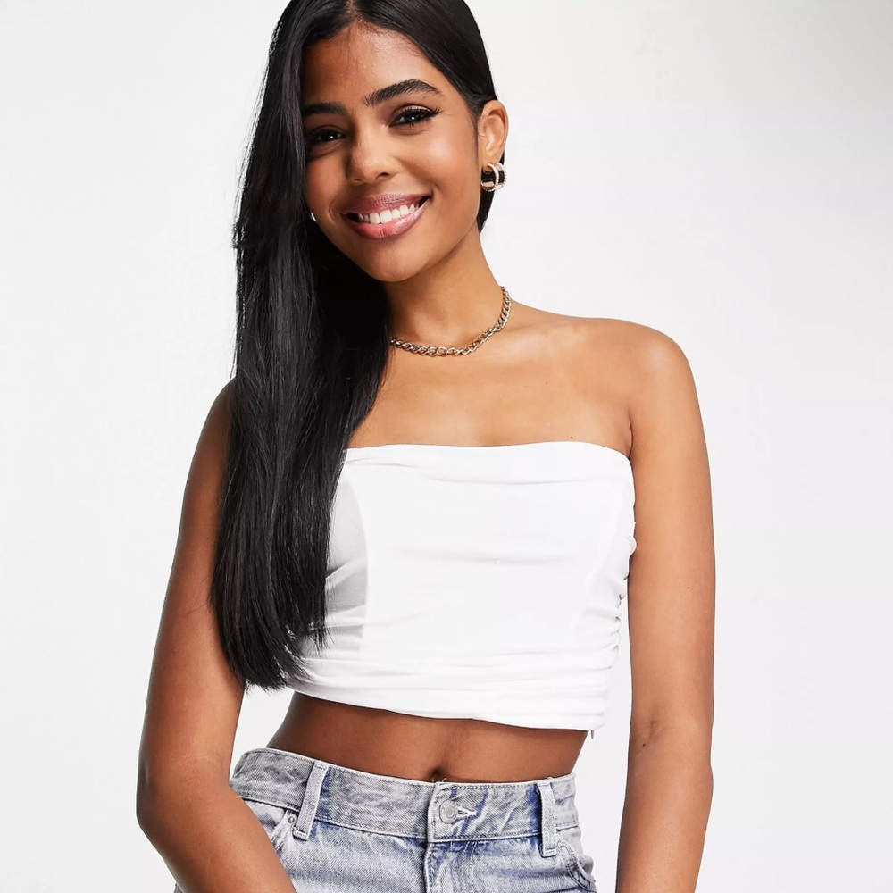 NWT ASOS White Strapless Top